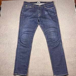 Ace Rivington Candiani Italian Denim Athletic Taper Jeans Dark Wash Mens 36x34